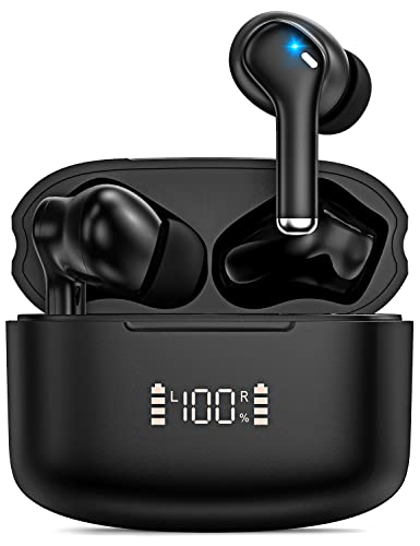 Myinnov Noise Cancelling Wireless Earbuds Bluetooth 5.1 Headphones with 4 Microphone Stereo Deep Bass Air Buds 30H Playback LED Power Display in-Ear Earphones IPX6 Waterproof for iPhone&Android…