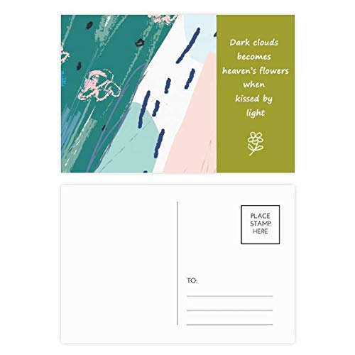 Cartes postales Rivières Résumé d'art avec des motifs de plantes poétiques