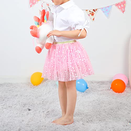 Image of KEREDA Toddler Girls Layered Tutu Skirt Sparkling Sequin Tulle Dance Skirts