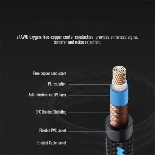 Cable de guitarra trenzado de 6m y jack de 6,35mm recto a acodado 4