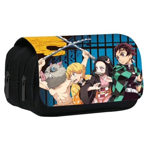 JXBBAAC Demonn Estuche de Lápices Anime Bolsa de Lápices, Estuche para Lápices Grande Capacidad, 3D Cremalleras Papelería Caja Lápices para Hombre Mujer Material Escuela-B