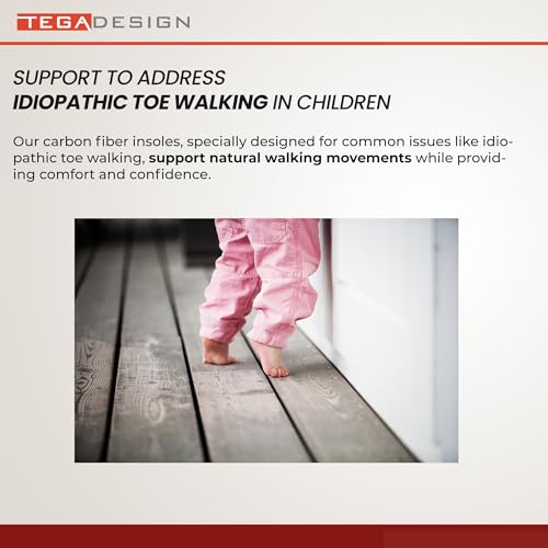 Image of Kids' Carbon Fiber Insoles for Idiopathic Toe Walking - 1 Pair - Rigid Shoe Inserts to Correct Tiptoe Walking - Toddlers and Big Kids Insert (Toddler 9)