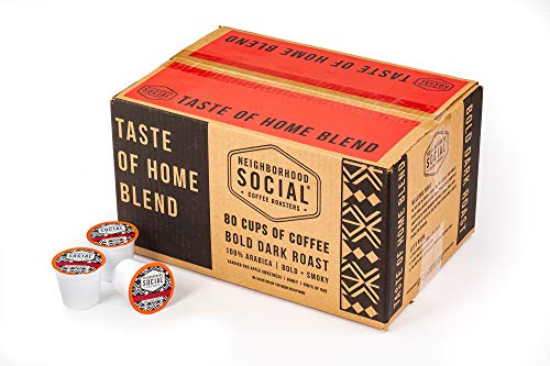 Neighborhood Social, Taste of Home Bold Dark Roast Gourmet Coffee, 80 count Single