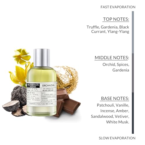 Image of Alternate Scents Orchadia Long Lasting 100ml Perfume For Unisex |Strong& long Lasting with 30% Oil Concentration| Bold, Floral-Oriental| Fragrance From France | Made In India|