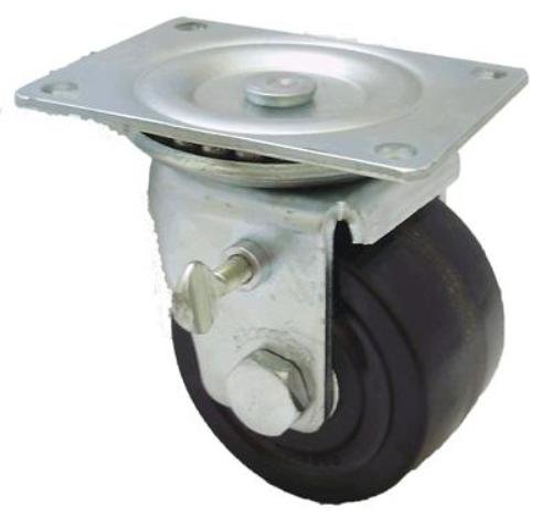 3" Low Profile Swivel Caster with Thumb Screw Brake, Phenolic Wheel