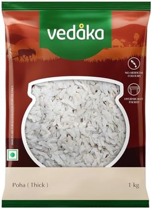 Amazon Brand - Vedaka Thick Poha | 1 Kg | No Cholesterol & No Added Additives | Hygienically Packed