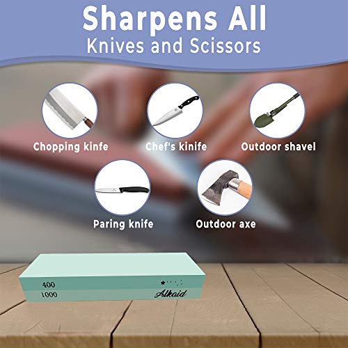 Whetstone Sharpening Stone 400/1000 Grit Kit,Whetstone Knife Sharpener Stone With Non-Slip Base,Chef Wet Stone For Knives,Blades,Waterstone Kitchen Gadgets #TOP4