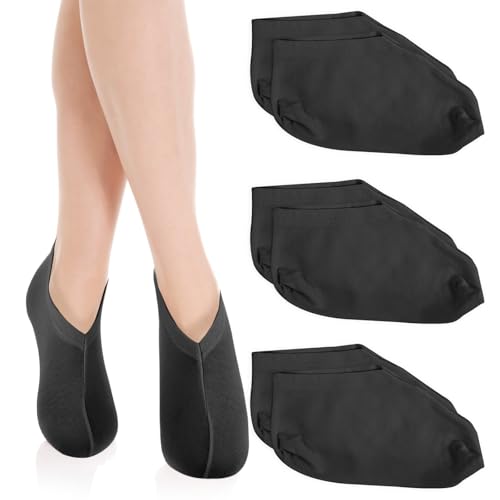 3 Pairs Foot Moisturiser Socks Overnight, Spa Cotton Socks for Foot Cream, Lotion Sock for Moisturising for Dry Feet Care, Moisturising Sock for Cracked Heel Repair Women Men (Black)
