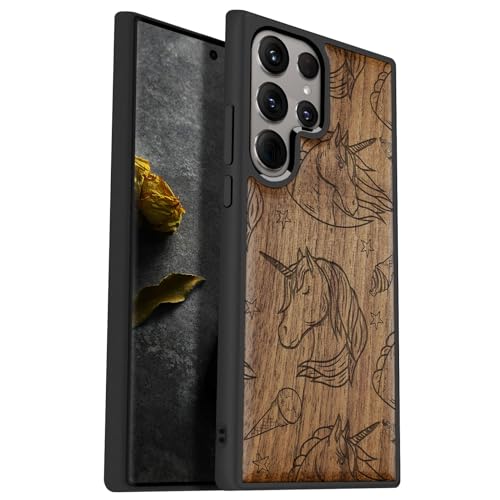 Coque Galaxy S24 Ultra antichoc en bois pour éviter les rayures de l'écran