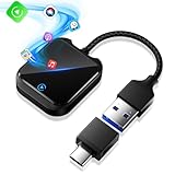 2-in-1 Wireless CarPlay & Android Auto Adapter, 5Ghz WiFi Bluetooth Dongle, Compatible with Cars After 2016 & Phones Android 11+/iOS 10+, USB-A/Type-C (Black)