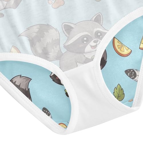 Toddler Girl Panties, Cute Cartoon Raccoons Girls Underwear Cotton, 2T–8 Years4