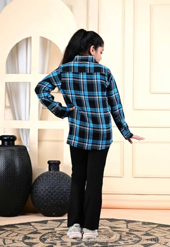 Image of Kids Cotton Shirt - Regular Fit Shirt for Girls & Boys, Unisex Full Sleeves Shirts, Collared Neck,Button Down Shirt, Checks Shirts for Casual Wear