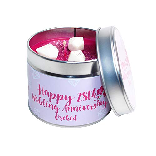 28th Orchid Wedding Anniversary Candle Tin/SOYA Wax/Handmade to Order Daily
