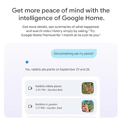 Google Nest Cam Outdoor (Wired, 2nd Gen) - Security Camera with 2K Video and Gemini, Night Vision, 2-Way Audio - Works with Google Home - 2025 Model - Snow