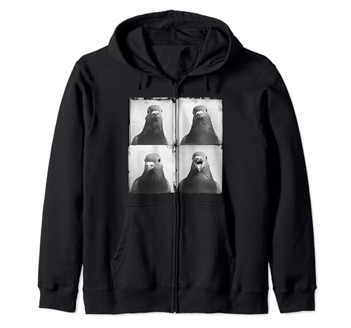 Pigeon Fancier Retro Portrait Keep Pigeons Funny Animal Zip Hoodie
