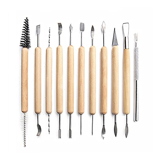 MAOSUO Ferramentas de argila de cerâmica, 36 peças, kit de esculpir cerâmica, conjunto de ferramenta