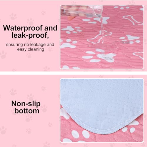 BEAUTYZOO 8 Pack Washable Pee Pads for Dogs, Reusable Puppy Pads for Potty Training, Waterproof Super Absorbent Wee Wee Pads for Dogs Non-Slip, Pet Whelping Mats Playpen Dog Crate Floors, 18\'\' x 24\"