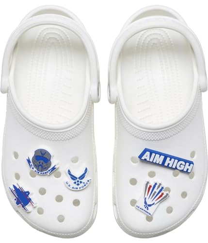 Image of Crocs Unisex's Jibbitz Military Shoe Charms for Adults, US Air Force, 5 Pack