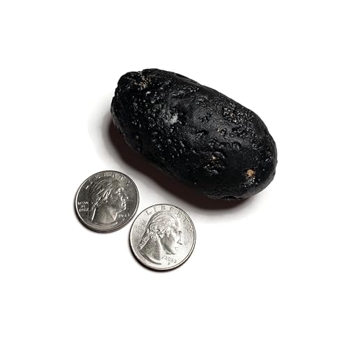 Image of Rare Indochinite Black Tektite 100g, Raw Meteorite Impact Glass, 1pc 65mm Natural Specimen, from Vietnam ID#A