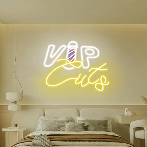 Neonawall Barber Cuts Neon Ssign,USB Ppowered Llight up for Barber Shop Decoration Dimmable LED Nneon Llight for Hairdressers Wall Decor 13.4 x 12.7 inch by Neonawall - Used condition - Image 6