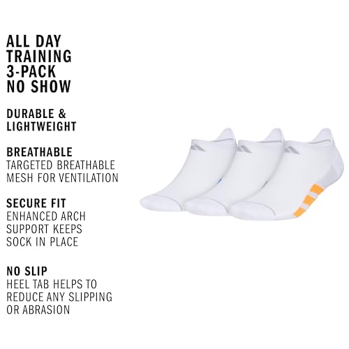 Image of adidas Men's All Day Training Quarter Socks sports performance above the ankle height with cushioning for running (3-Pair)