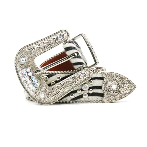Ceinture cloutée en strass bling-bling accessoire mode rivets ronds et boucle gravée