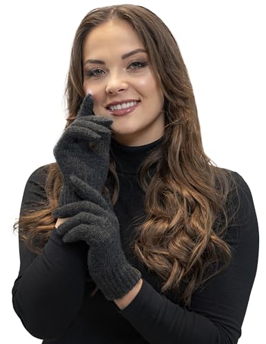 Gorro bufanda guantes gris oscuro de mujer con forro polar interior confort 4