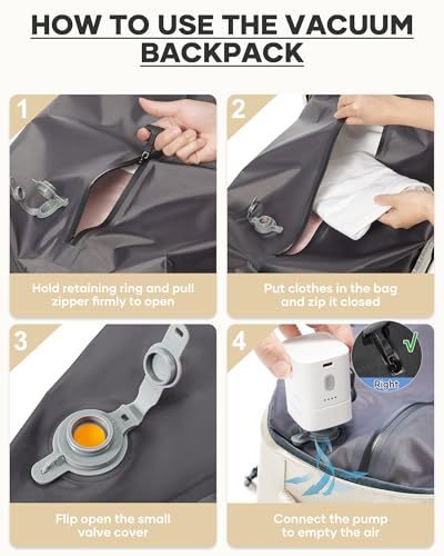 Image of coofay Vacuum Backpack Travel with Pump Vacpack Travel Backpack with Vacuum System Mochila de Viaje Compresion al Vacio Easyvacpack Airbag Backpacks for Traveling Carry on Luggage
