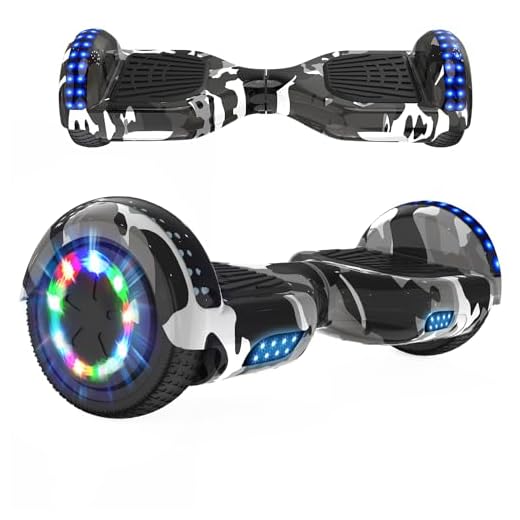 RCB Hoverboard Gyropode pour Enfant et Adulte, Overboard 6.5 Pouces avec Bluetooth-Musique/LED-Roue Clignotante, Hover Board Skateboards Meilleur Cadeau pour Les Enfants