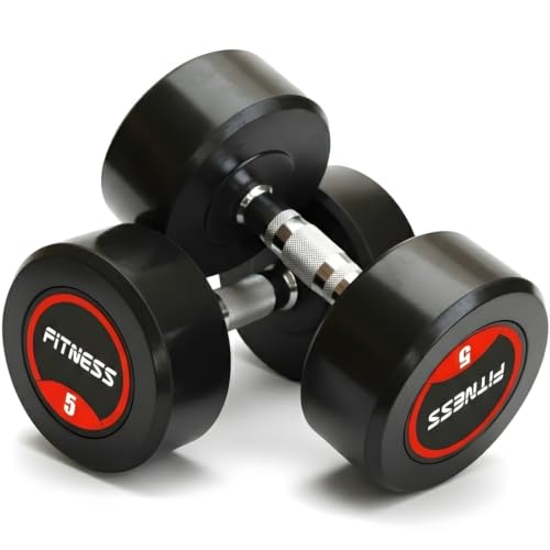 Image of Bouncer Dumbbells Pair 5 kg x 2 for Home & Gym Workout | Fixed Weight Dumbbells for Strength Training & Muscle Building | Heavy Duty, Unbreakable Gym Equipment (Black, 5kg)