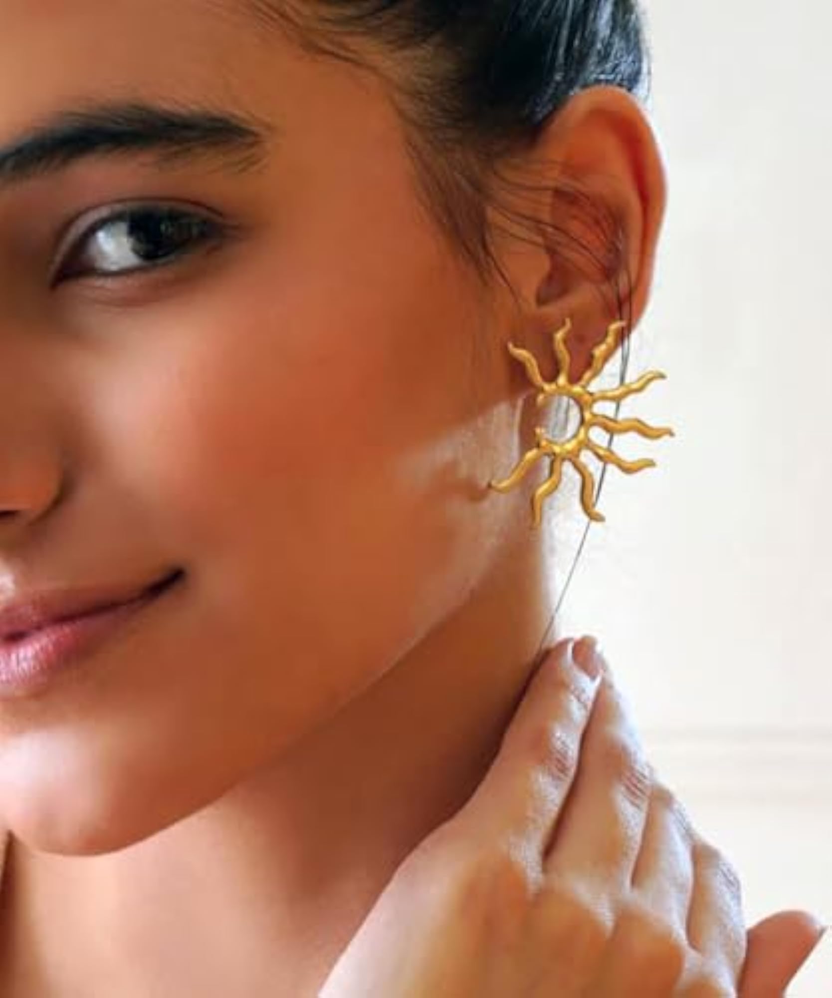 Luxury Italian Design Solar Flare Gold Plated Earrings