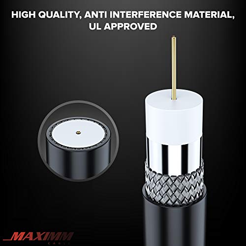 Maximm COAX -8FT - 1PK - BLACK Coaxial Cable 8 Ft Triple Shield thumb #2