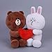 siqiwl Peluche 20cm 2pcs / Pair Brown Bear Y Bunny Cony Dolls con Corazón para Regalo De Boda Hombre Oso Y Mujer Conejo Peluches para Novia Y Novio