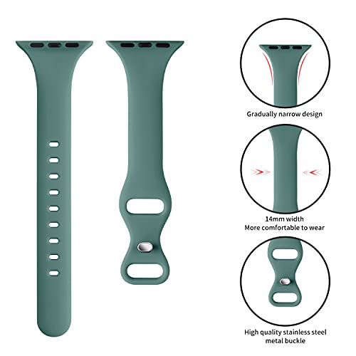 Image of Acrbiutu Bands Compatible with Apple Watch 38mm 40mm 42mm 44mm, Slim Thin Narrow Silicone Sport Accessory Strap Wristband for iWatch Series 1 /2 /3 /4 /5 Women Men