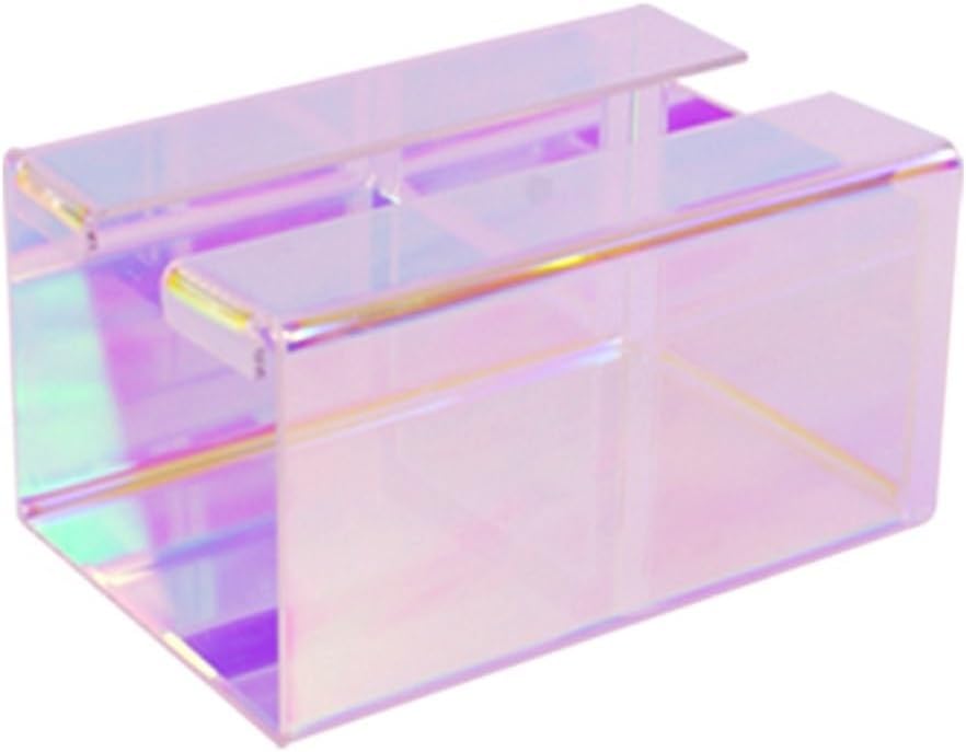 Tissue Box Cover Simple Creative Toilet Tissue Box Colorful Acrylic Tissue Storage Box No Punching Wall-Mounted Tissue Box (Color : Transparent, Size : Large)