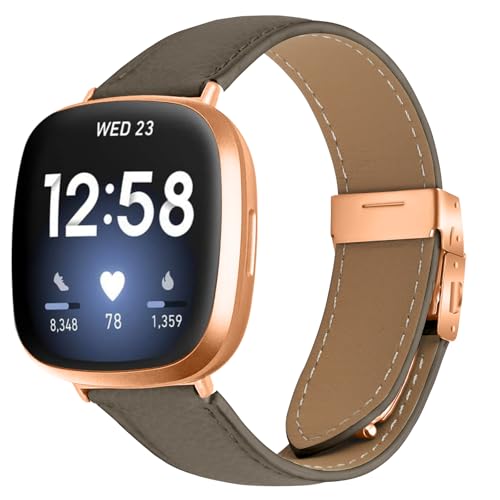 Fitbit Versa 4&Sense 2�Ή����U�[�X�g���b�v ���߉\�ȃ��[�Y�S�[���h�܂肽���݃o�b�N�� �X�|�[�c�J�W���A���X�^�C���o���h Fitbit Versa 3&Sense ���f�B�[�X �����Y (�O���[�A�����T�C�Y)
