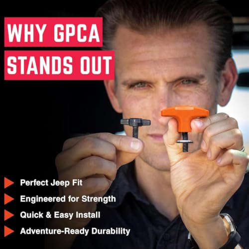 Image of GPCA Quick Release Hardtop Bolts M8 25mm Thumbscrew for Ford Bronco | Hardtop Removal, Bronco Accessories, Cargo Tie Down, GP Anchor PRO w /o Nut (8PC, Orange)