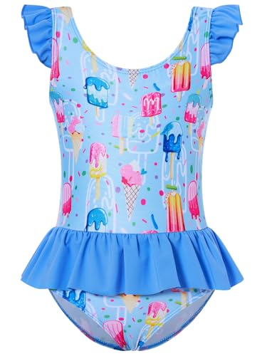 Image of Vieille Toddler Bathing Suit Girl 3T 4T Girls Swimsuit One Piece Swimwear with Ruffle Hem