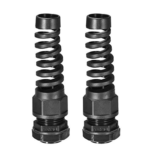 uxcell PG13.5 Cable Gland Waterproof IP68 Nylon Joint Adjustable Locknut with Strain Relief for 7-11.5mm Dia Wire, 2 Pcs