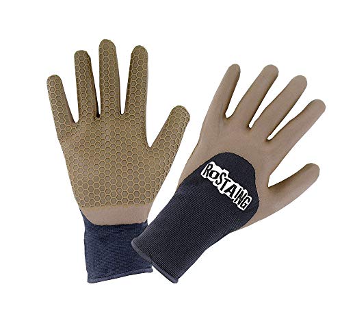Rostaing ONE4ALL Gants Fins de Jardinage Confort Imperméables Taille Plantation Désherbage , Beige/Noir, Taille 8 (M)