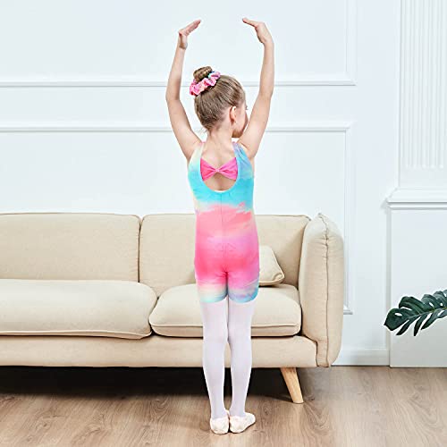 Image of MODAFANS Leotards for Girls Gymnastics with Shorts Dance unitards Tumbling Biketards with Hair Scrunchie for3-13T
