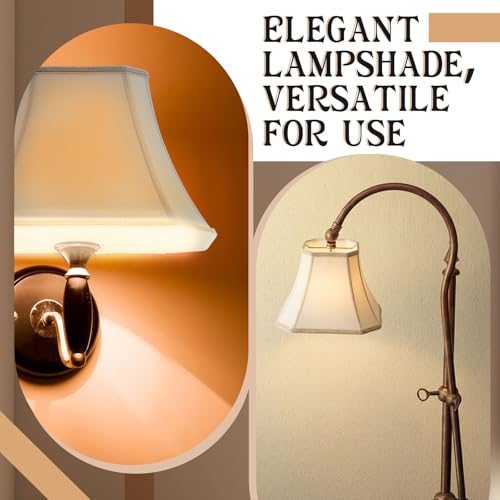 Image of Glooglitter Set of 2 Bell Lamp Shade 6.25 inch x 8 inch Top 11 inch x 16 inch Bottom 12 inch High (Spider) Rectangle Cut Square Replacement Vintage Silk Lampshade for Table Floor Living Room Bedroom (Beige)