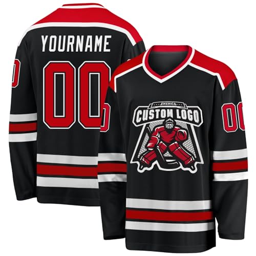 Custom Hockey Jersey Personalized Hockey Shirt Stitched Or Printed Name Number Logo Sports Practice...