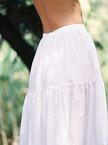 Women's Bohemian Long Skirts Vintage Y2k Ruffle Maxi Elastic High Waist A-Line Tiered Skirts Beachwear3