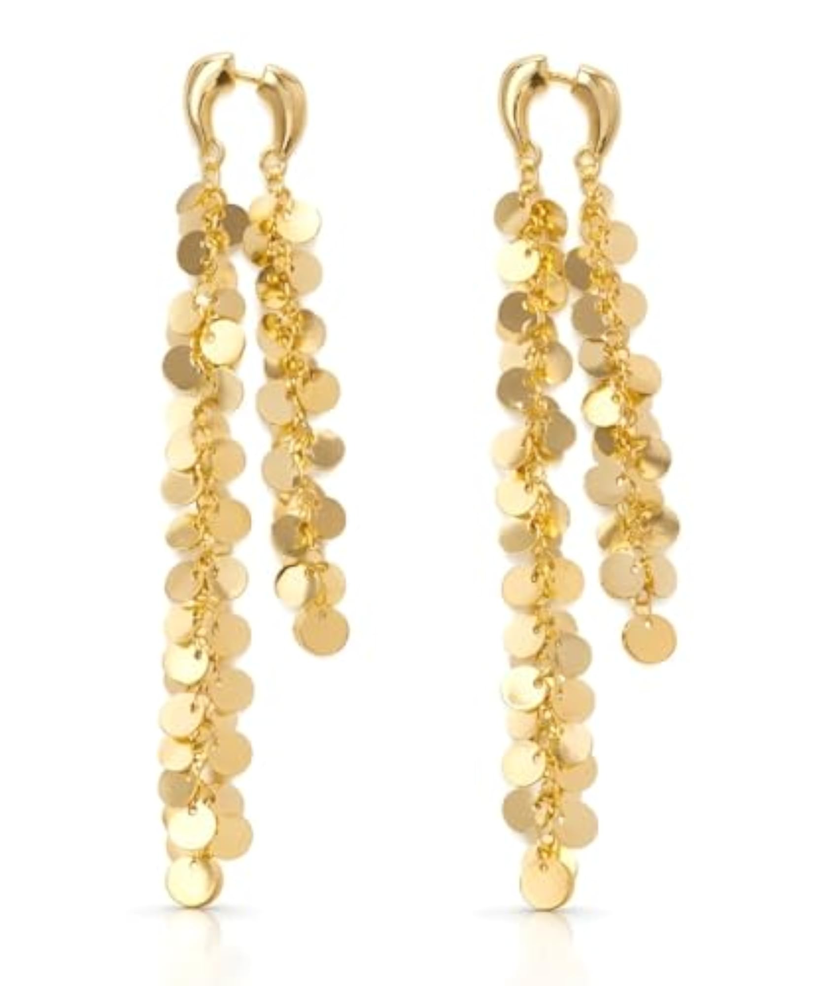 Women's Golden Sequin Tassel Earrings
