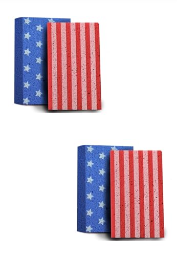 Brick N Bone Spangled2PK USA Reinigungsschwämme - 4er Pack