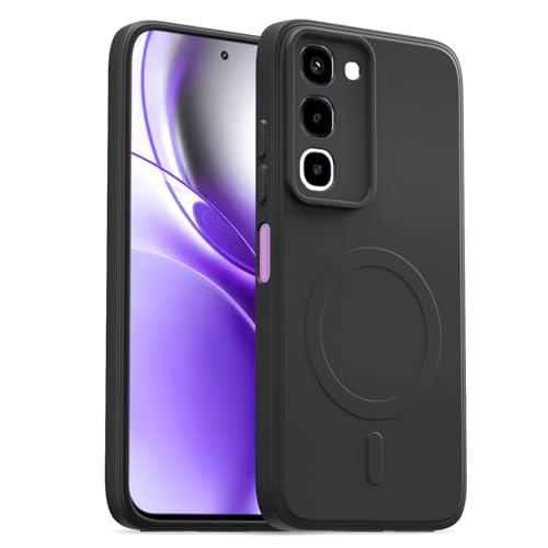Image of Pikkme Back Cover for Realme P4R 5G Soft Matte Silicone Mag-Safe Design (Mag-Safe Not Support) Camera Protection | Slim Fit Bumper Cover (Black)