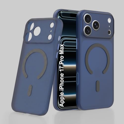 Image of ZAP CASE Paper Thin Case for iPhone 17 Pro Max | Ultra-Slim 0.5 mm Back Cover | Metal Buttons | Lightweight | Matte Finish | Anti-Fingerprint | Scratch Resistant | Camera Protection | Magsafe | Blue