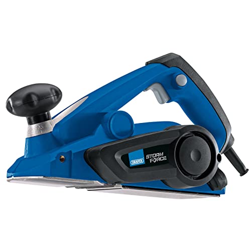 Draper Storm Force Electric Planer 600W | 17000RPM Hand Wood Planer | 2mm Adjustable Cut Depth | Parallel Stop Power Tool | 57559