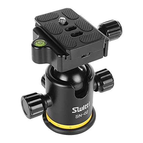Switti Tripod Head, Metal 360 Degree Rotating Panoramic Ball Head with Quick Release